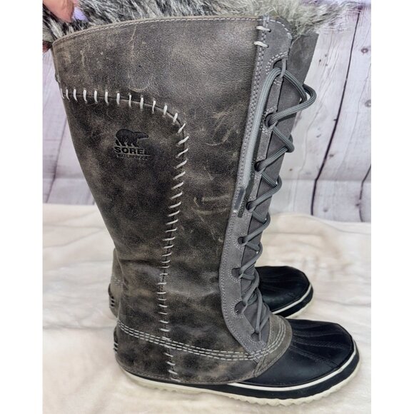 SOREL Women's Cate The Great Waterproof Winter Boot Leather Size 9 - Picture 5 of 10
